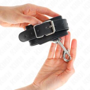 KINK - WRIST RESTRAINTS-SINGLE RIVET ROW AND BIG BUCKLE BLACK ADJUSTABLE 17-28 CM X 5 CM