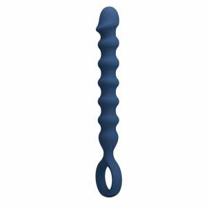 MR PLAY - BLUE SILICONE ANAL BEADS & ANAL PLUG -Ø- 3,4 CM - 28.5 CM
