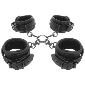 FETISH SUBMISSIVE - SET OF HAND AND ANKLE HANDCUFFS WITH NOPRENE LINING