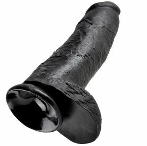 KING COCK - DILDO BLACK WITH BALLS 30.48 CM