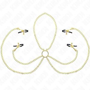 KINK - 4 NIPPLE AND CLIT CLAMPS ADJUSTABLE GOLD