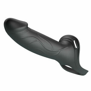 PRETTY LOVE - LANDON BLACK VIBRATING STRAP-ON