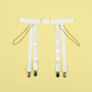 SUBBLIME - 954291 BODY WITH CHAINS + GARTER BELT WHITE L/XL