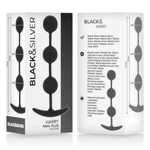 BLACK&SILVER - HARRY ANAL ROSARY 3 SILICONE SPHERES 14 CM