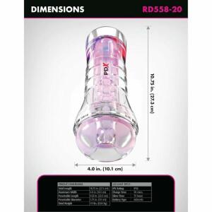 PDX ELITE - VIEWTUBE XXL LED TRANSPARENT STROKER 27.3 CM