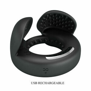 PRETTY LOVE - QUENTIN PENIS RING WITH TESTICULAR STIMULATOR
