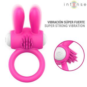 INTENSE - HOPPS VIBRATING PENIS RING WITH CLITORAL STIMULATION PINK