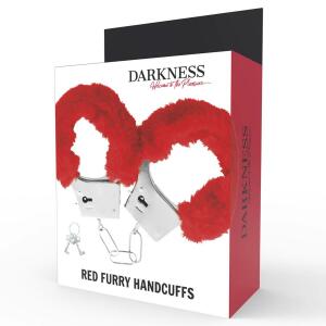 DARKNESS - RED LINED METAL HANDCUFFS