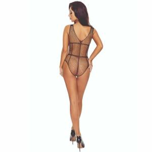 PASSION - BS114 BLACK GRID BODYSTOCKING