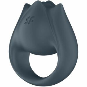SATISFYER - PERFECT PAIR 2 MULTIVIBRATOR 2 IN 1 PENIS RING AND FINGER STIMULATOR GREY