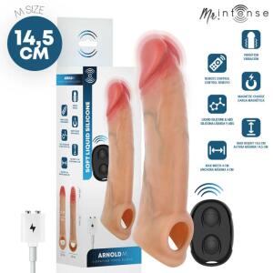MR INTENSE - ARNOLD M VIBRATOR SILICONE PENIS SLEEVE WITH REMOTE CONTROL 14.5 CM -Ø- 4 CM