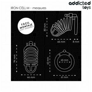 ADDICTED TOYS LOCKED - IRON CELL METAL PENIS CAGE SIZE M