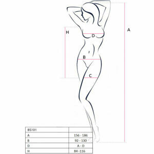 PASSION - BS101 BODYSTOCKING BLACK ONE SIZE