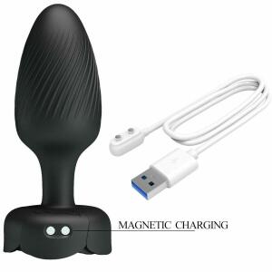 PRETTY LOVE - OSBORN ANAL PLUG WITH  LED LIGHT BLACK 9.8 CM