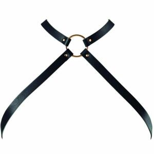 BIJOUX INDISCRETS - CROSSED CHEST HARNESS BLACK