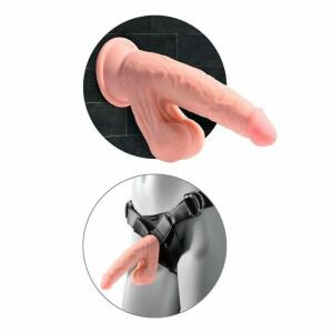 KING COCK PLUS - TRIPLE DENSITY REALISTIC DILDO WITH SWINGING TESTICLES 23 CM FLESH