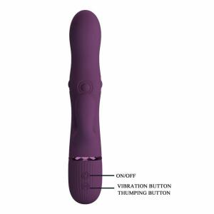 PRETTY LOVE - ZACH RECHARGEABLE THRUSTING RABBIT VIBRATOR 5+5 FUNCTIONS