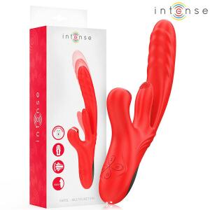 INTENSE - KAROL MULTIFUNCTION VIBRATOR THRUST & STIMULATION & STIMULATING WAVES RED
