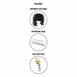 HIDDEN DESIRE - EXTREME CHASTITY COCK CAGE SILICONE SIZE S BLACK