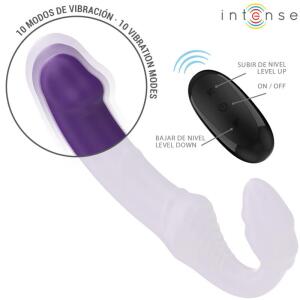 INTENSE - JILL DOUBLE VIBRATOR 20 CM PURPLE REMOTE CONTROL