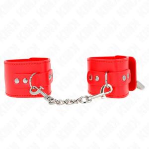 KINK - WRIST RESTRAINTS WITH PADLOCK CLOSURE RED ADJUSTABLE 16-23 CM X 5.5 CM