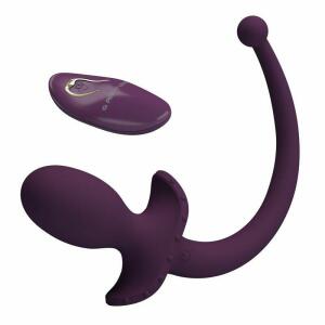 PRETTY LOVE - LIOEA VIBRATING ANAL PLUG WITH TAIL 12 FUNCTIONS PURPLE REMOTE CONTROL