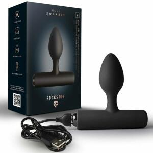 ROCKS-OFF - NOVA SOLARIS RECHARGEABLE SLIM & POWERFUL ANAL PLUG 16 FUNCTION BLACK