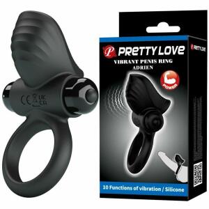 PRETTY LOVE - ADRIEN VIBRATING PENIS RING 10 FUNCTIONS BLACK