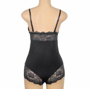SUBBLIME - BLACK FLORAL LACE DETAIL TEDDY S/M