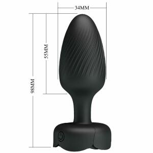 PRETTY LOVE - OSBORN ANAL PLUG WITH  LED LIGHT BLACK 9.8 CM
