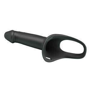 PRETTY LOVE - LANDON BLACK VIBRATING STRAP-ON