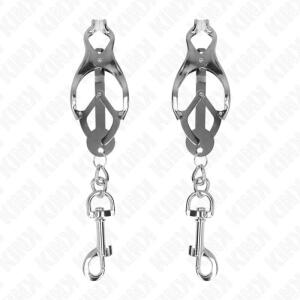 KINK - JAPANESE CLOVER NIPPLE CLAMPS WITH HOOKS SILVER