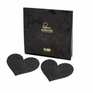 BIJOUX INDISCRETS - FLASH BLACK HEART NIPPLE CUTS