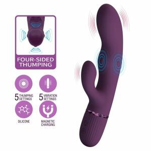 PRETTY LOVE - ZACH RECHARGEABLE THRUSTING RABBIT VIBRATOR 5+5 FUNCTIONS