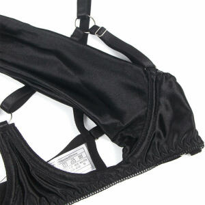SUBBLIME - 955199 BRA SET WITH ADJUSTABLE BLACK BOW S/M