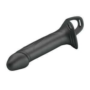 PRETTY LOVE - LANDON BLACK VIBRATING STRAP-ON