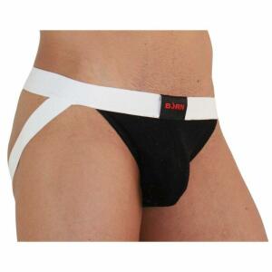 BURN - 004 JOCK SHINY BLACK / WHITE S