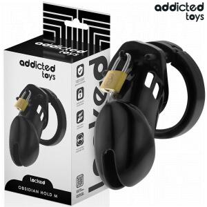 ADDICTED TOYS LOCKED - OBSIDIAN HOLD PENIS CAGE SIZE M