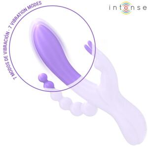 INTENSE - MIKO TRIPLE VIBRATOR RABBIT & STIMULATOR & ANAL 7 VIBRATIONS PURPLE