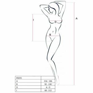 PASSION - WOMAN BS035 WHITE BODYSTOCKING ONE SIZE