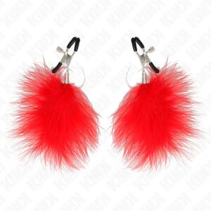 KINK - FEATHER NIPPLE CLAMP RED 7 CM