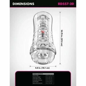 PDX ELITE - VIEWTUBE PLUS SEE-THRU EZ-GRIP TRANSPARENT STROKER 21 CM