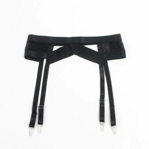 SUBBLIME - 955236 BLACK BONDAGE BRA WITH GARTER SET S/M