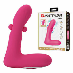 PRETTY LOVE - DUDEN RECHARGEABLE SILICONE VIBRATOR 12 VIBRATION MODES AND 3 ROCKING MODES PINK