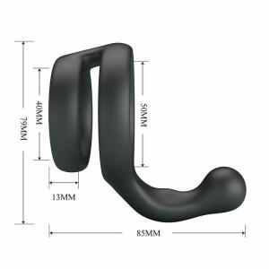 CRAZY BULL - YANCY DOUBLE COCK AND BALL RING BLACK