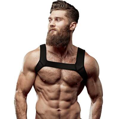 DML-D-235633-FETISH SUBMISSIVE ATTITUDE - NEOPRENE CHEST HARNESS FOR MEN SIZE L