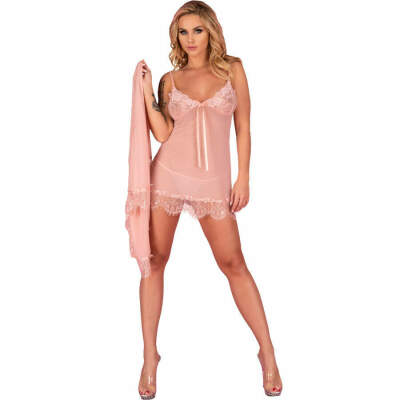 LIVCO CORSETTI FASHION - HYEONA 1710 BABYDOLL + THONG ROSE XL