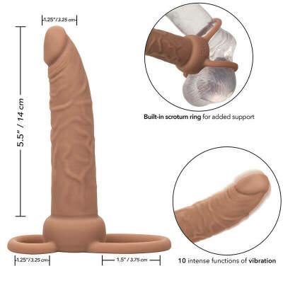 CALEXOTICS - PERFORMANCE MAXX RECHARGABLE DUAL PENETRATOR BROWN SKIN