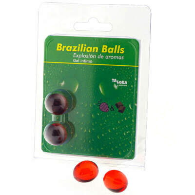 DML-D-232604-TALOKA - 2 BRAZILIAN BALLS STRAWBERRY & CHOCOLATE INTIMATE GEL