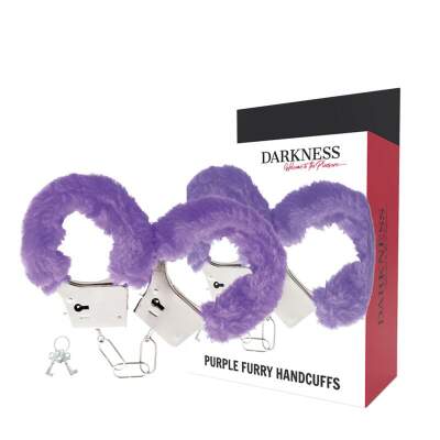 DML-D-221225-DARKNESS - LILAC LINED METAL HANDCUFFS